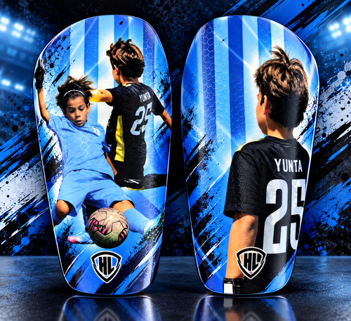 Espinilleras personalizadas de fútbol con foto y nombre